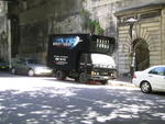 Ghost Tours van, under the Harbour Bridge, near The Rocks, Sydney