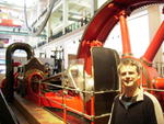 A great big steam engine, and Chris Gillum, at the science museum