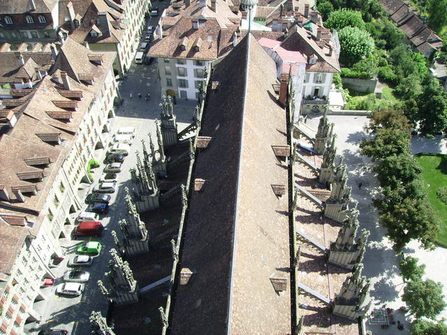Looking almost straight down from the tower