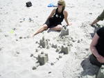 More sandcasltes, with Elspeth in the background